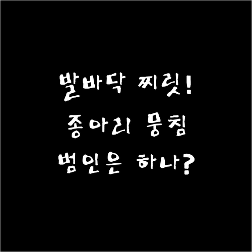 발바닥 찌릿한 통증과 종아리 뭉침의 ..