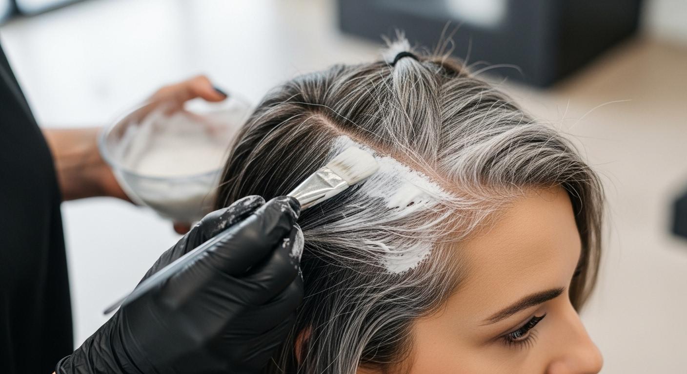 새치머리 탈색하기