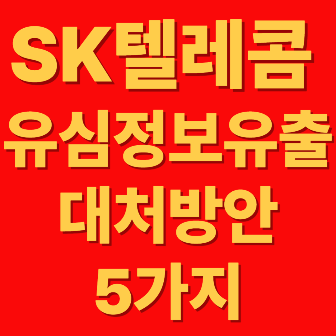 SK텔레콤 유심 정보 유출시 대처방안 5가지