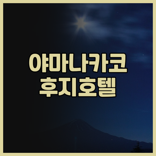 야마나카코 여행객 필독! 후지 인터내..