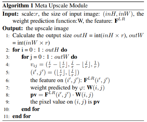 Meta Upscale Module Algorithm