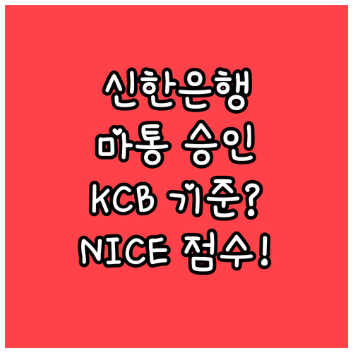 신한은행 마이너스통장 KCB NICE..