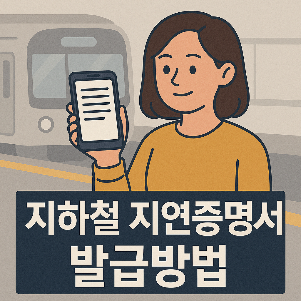 지하철 지연증명서 모바일 발급방법