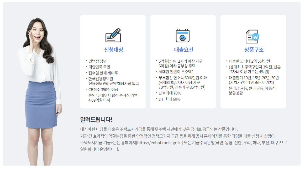한국주택공사-디딤돌대출-안내사항