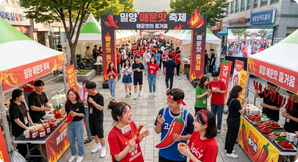 밀양 매운맛 축제 AI 이미지