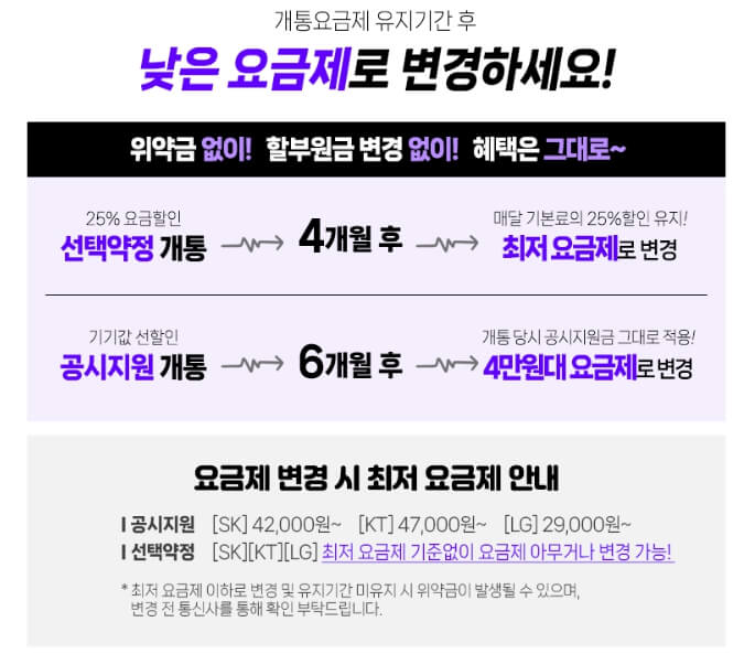 요금제 유지기간