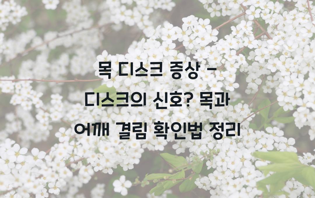 목 디스크 증상 - 목과 어깨가 결린다면? 정확한 진단법 정리!