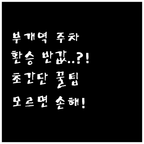 부개역 공영주차장 저렴하게 이용하는 ..