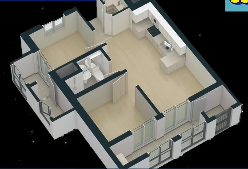 성남시 국민임대 아파트 38형 방구조