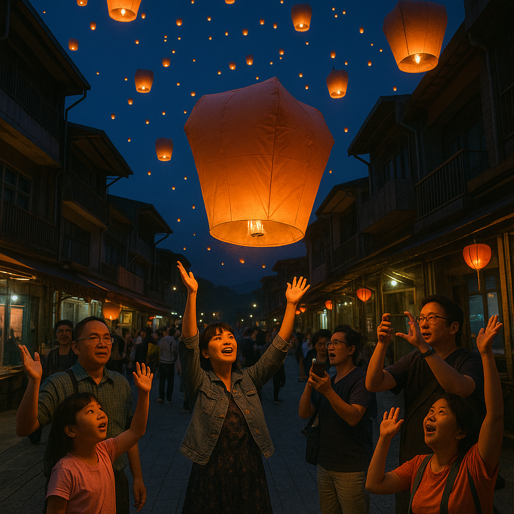 타이베이 천등날리기 관련 사진