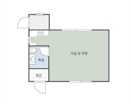 숲속의집 5인실 구조사진