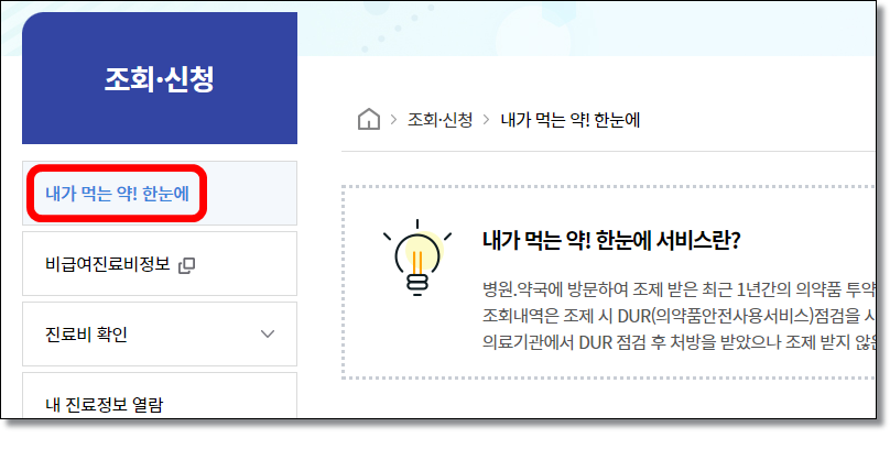 내가-낸-진료비-내가-먹은-약-조회-건강보험심사평가원