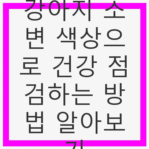 강아지 소변 색상으로 건강 점검하는 방법 알아보기