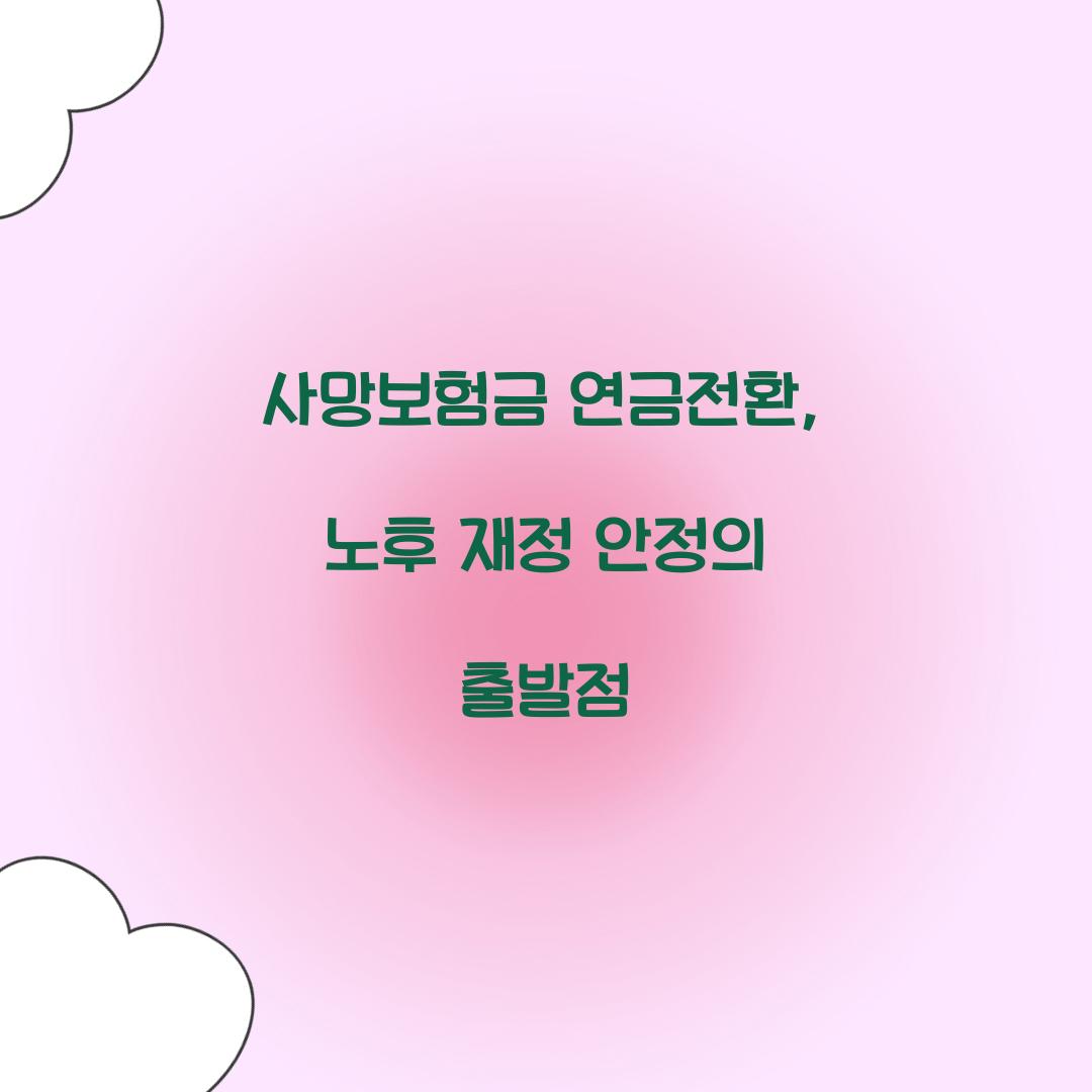 사망보험금 연금전환