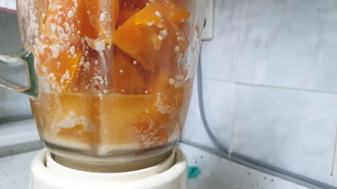 호박과 찹쌀 가는 모습