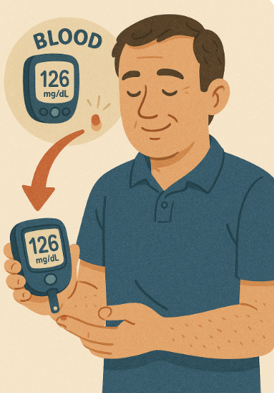 혈당 체크하는 모습