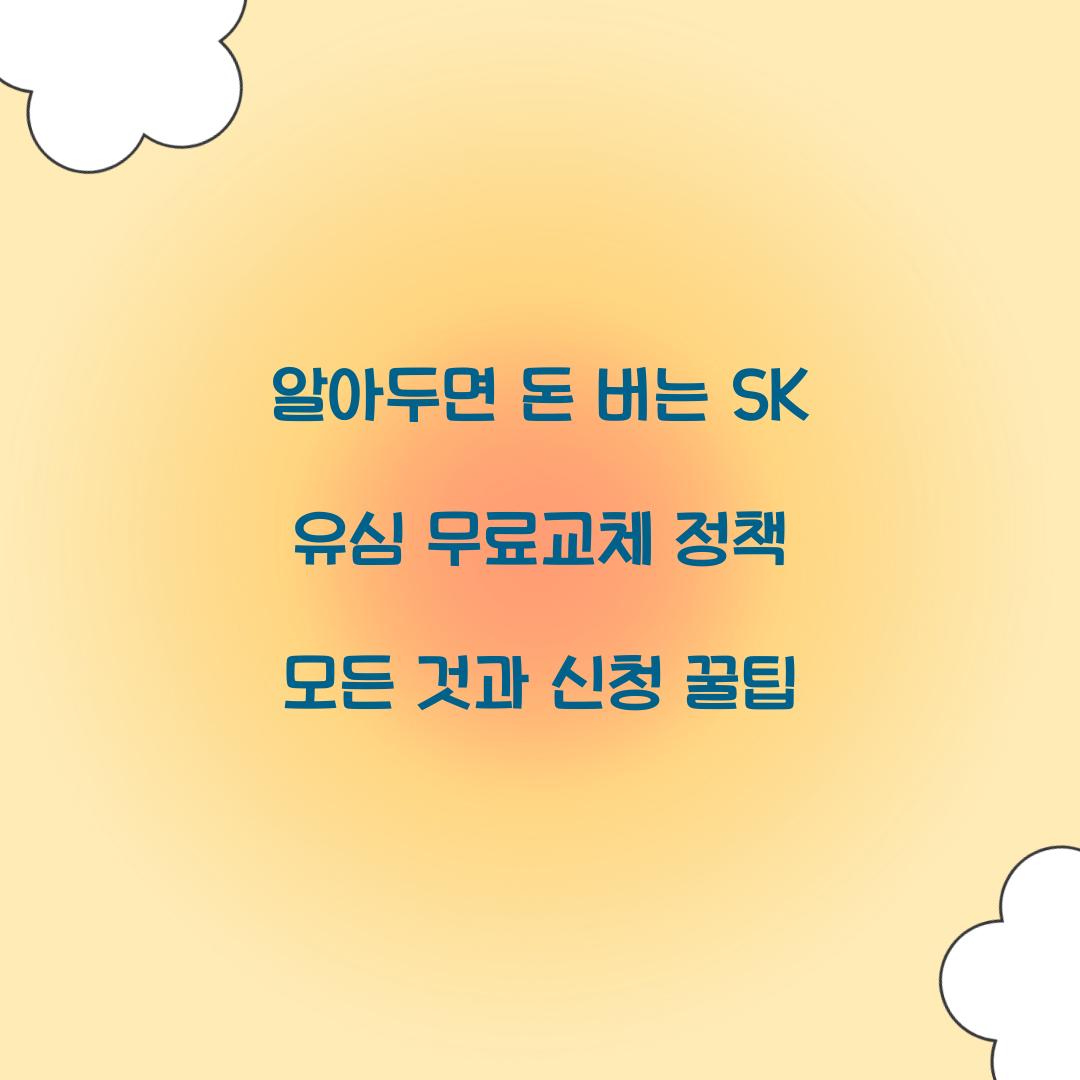 알아두면 돈 버는 SK 유심 무료교체 정책의 모든 것