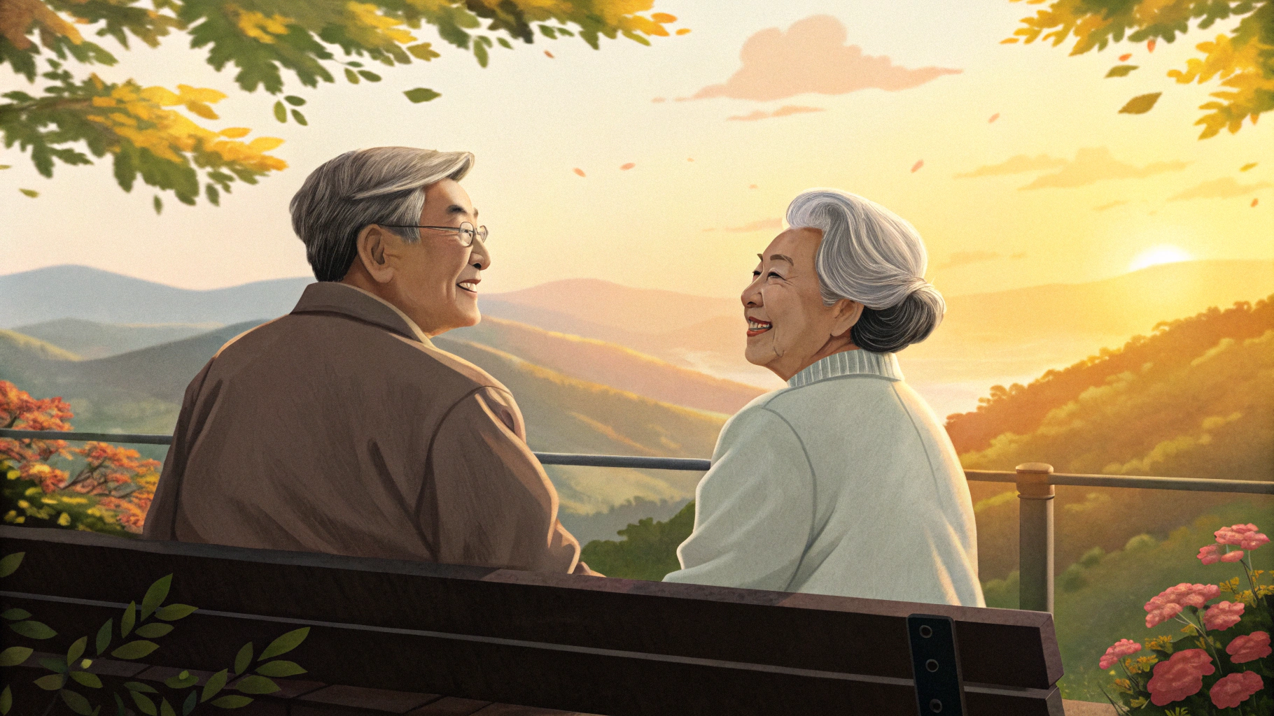 노령의 부부 이미지 (연금 준비)