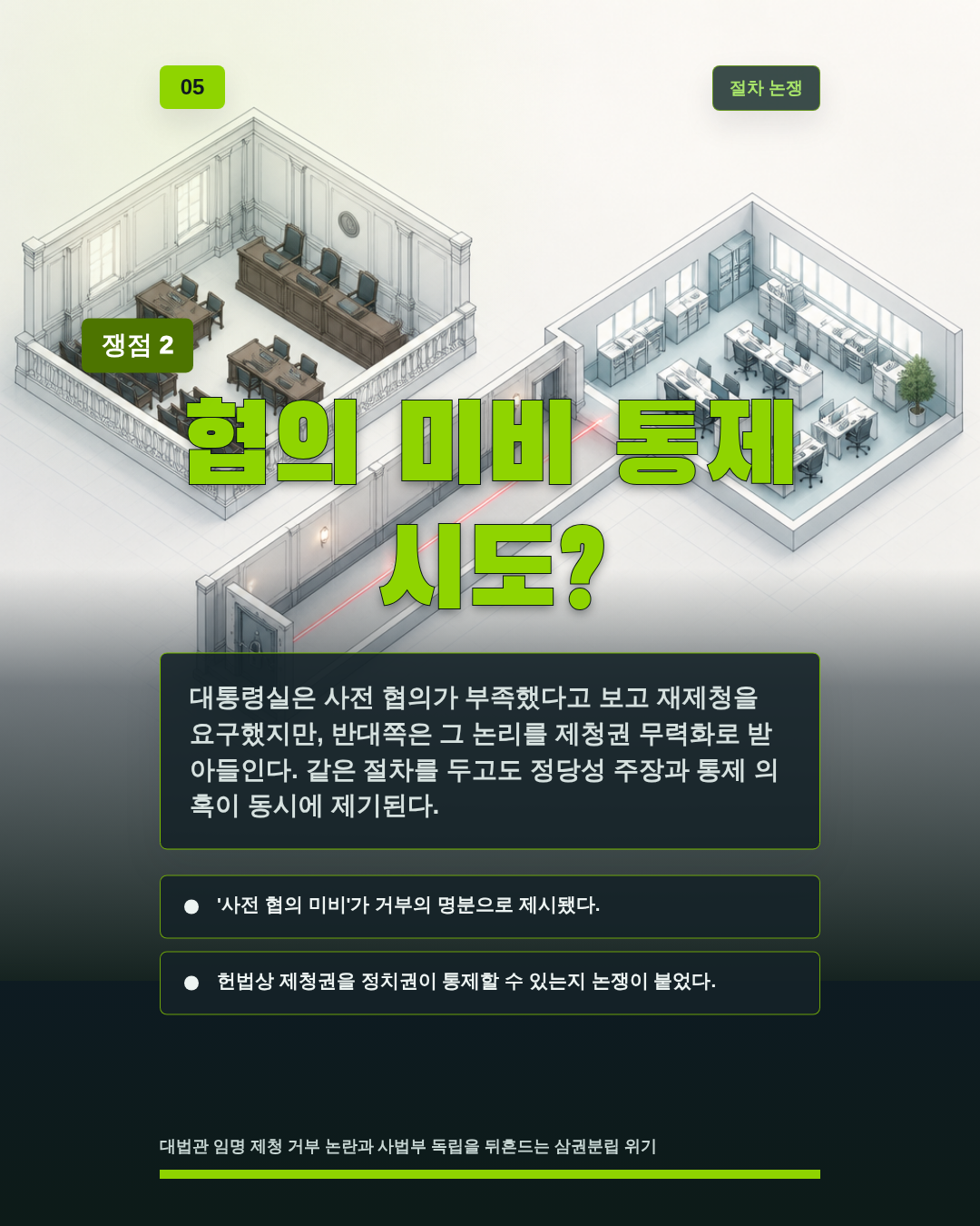 협의 미비 통제 시도?