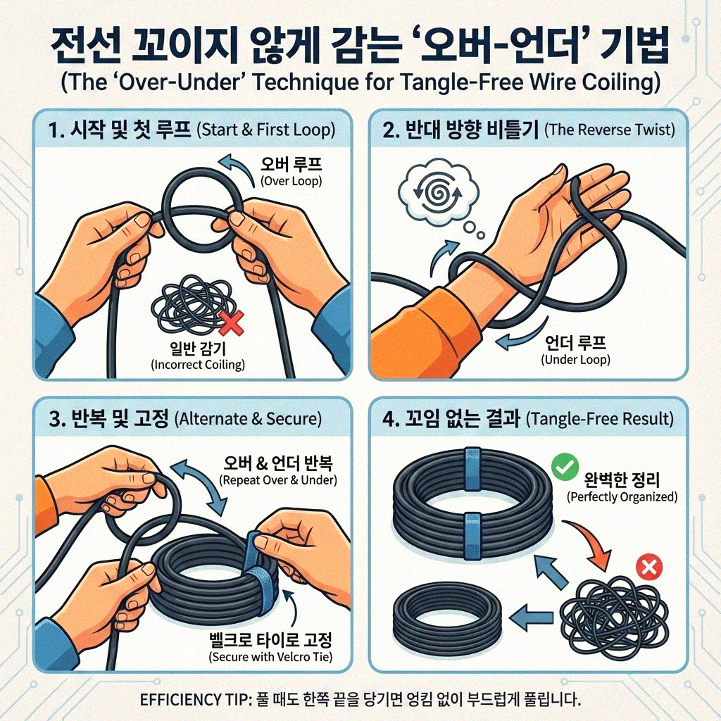 엉키는 전선 깔끔하게 정리하는 비법 공개