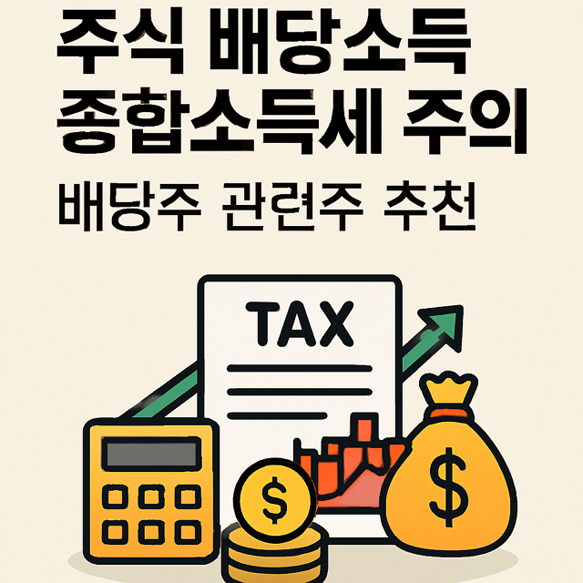 주식 배당소득 종합소득세 주의, 배당주 관련주 추천