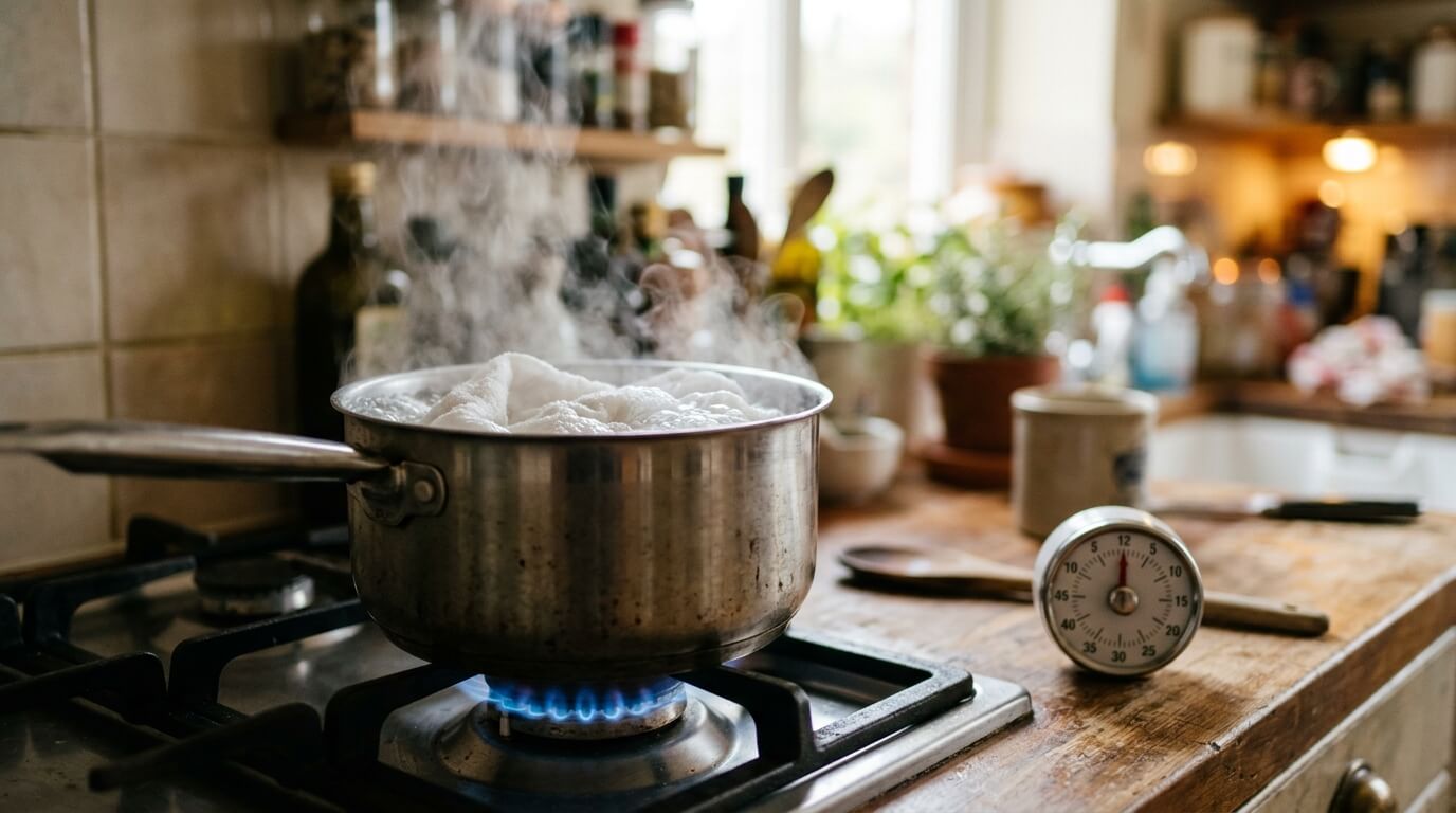 행주 삶기 살균 냄새 제거 냄비 끓이기 주방