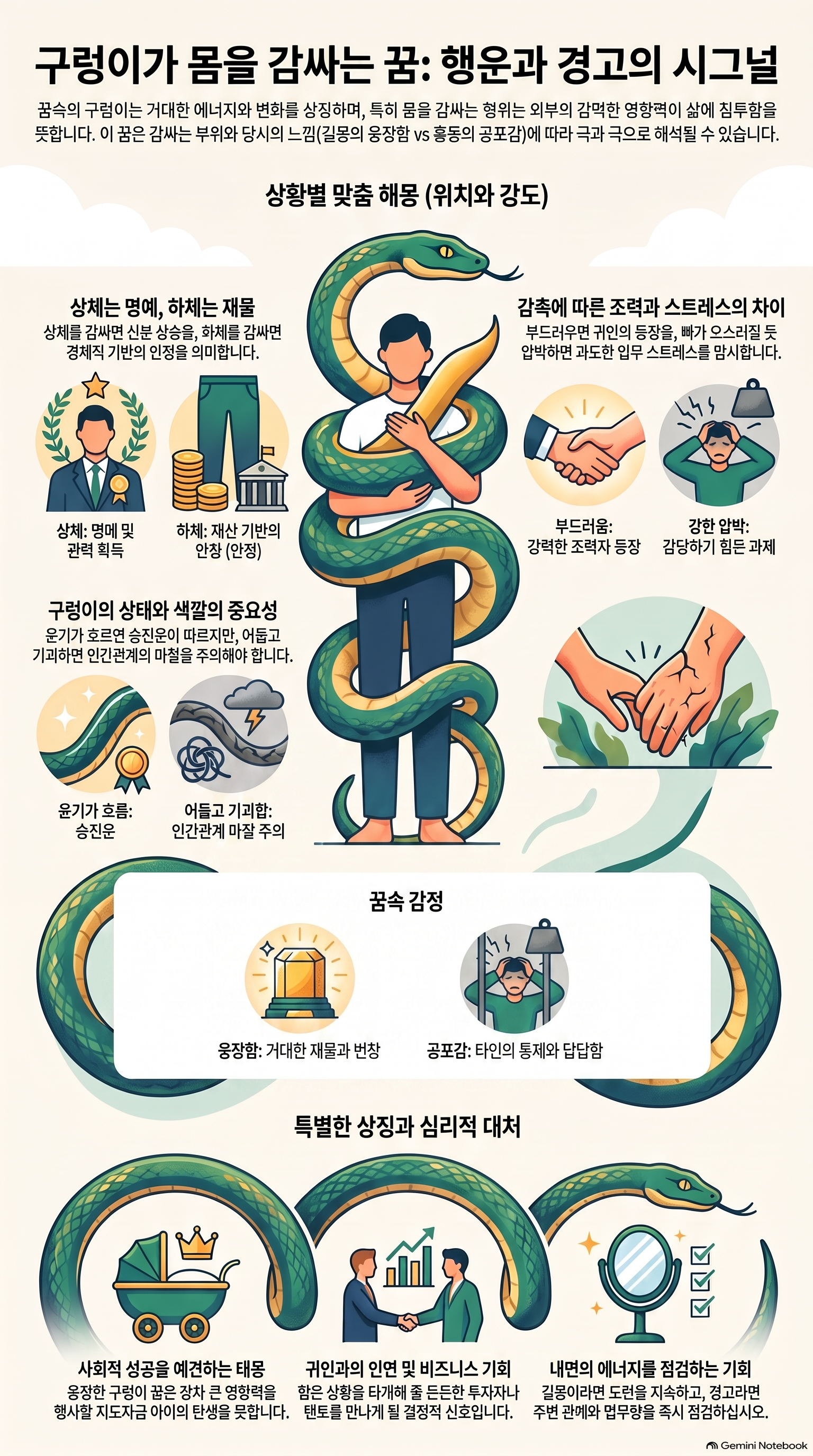 구렁이가 내 몸을 감는 꿈