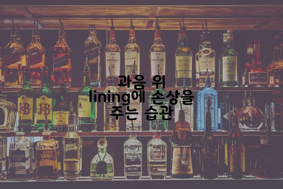 과음 위 lining에 손상을 주는 습관