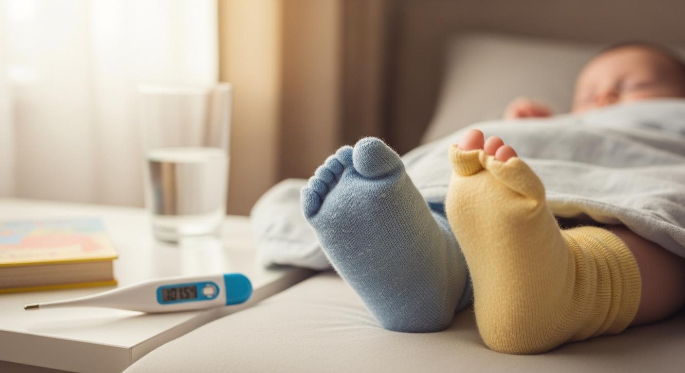 아기 열날때 양말