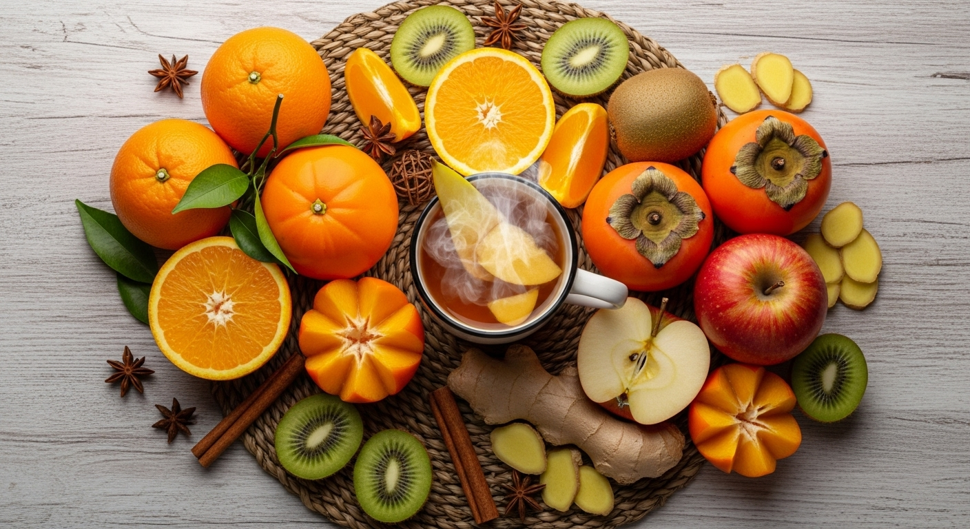 귤 사과 배 오렌지 감 키위 생강