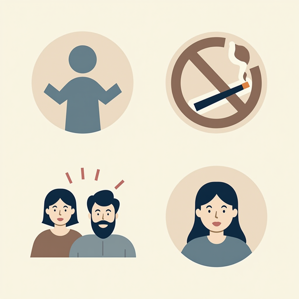 금연과 절주를 상징하는 아이콘들