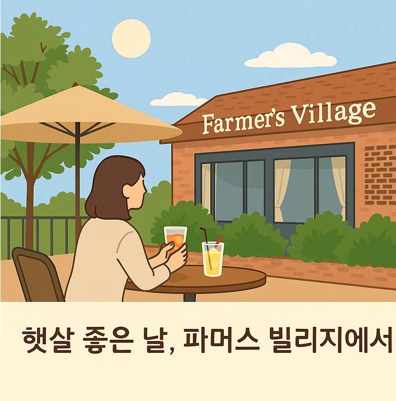 AI가 만들어준, 햇살 좋은 날, 파머스 빌리지