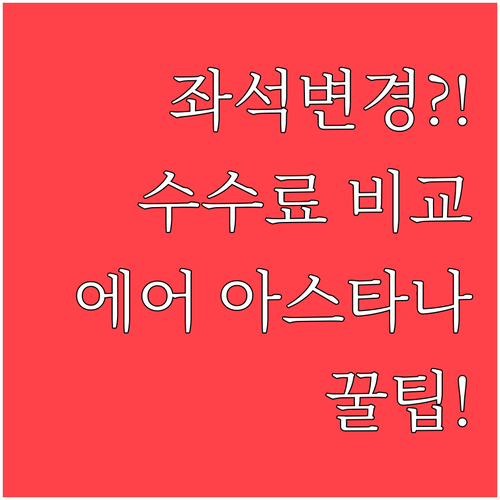 에어 아스타나 좌석 변경 방법과 수수..
