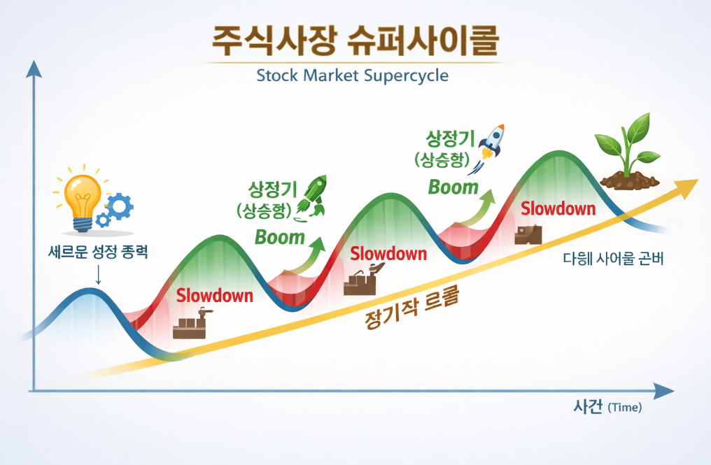 단기 변동에 속지 않는 법, 주식시장 슈퍼사이클의 개념 정리
