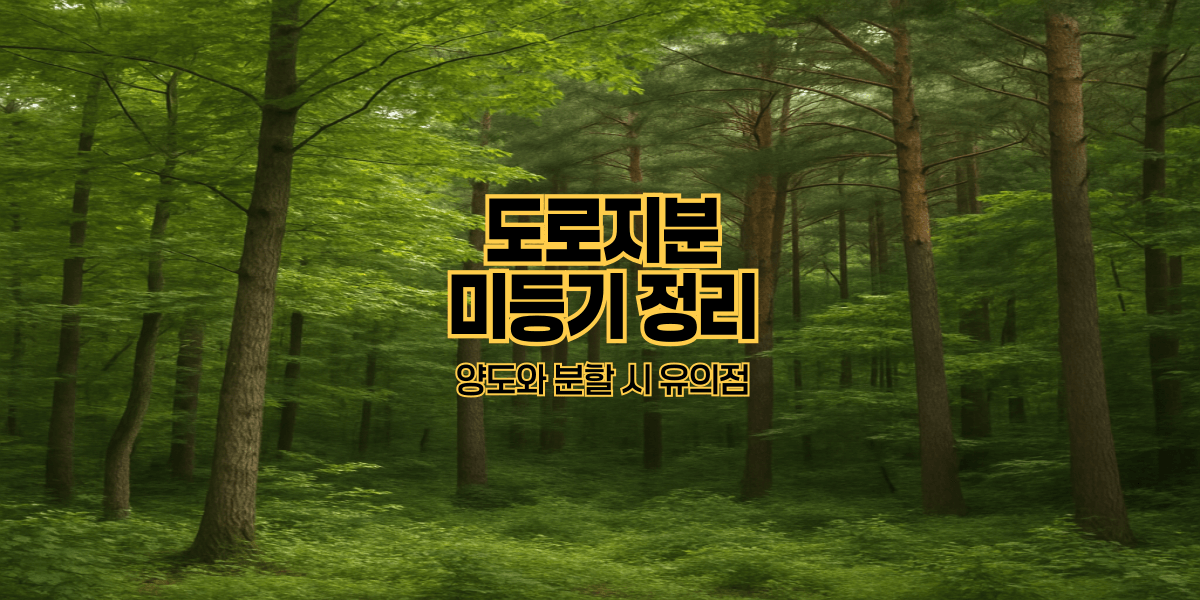 도로지분미등기 정리|양도와 분할 시 유의점