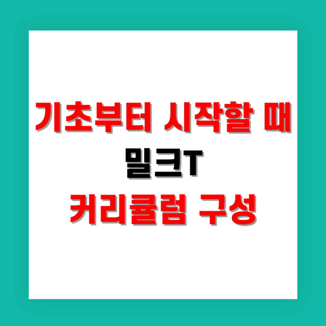 기초부터 다시 시작할 때, 밀크T 커리큘럼 구성