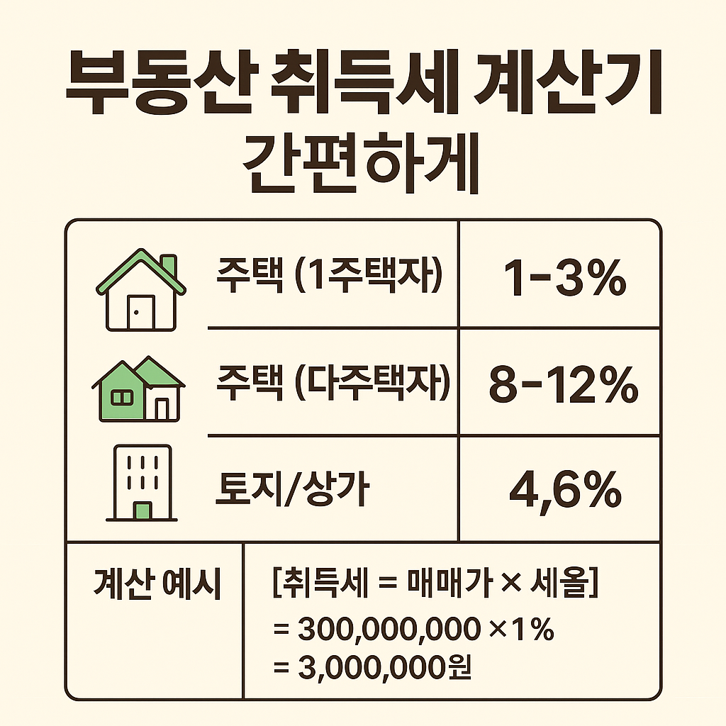 부동산 취득세 계산기 간편하게