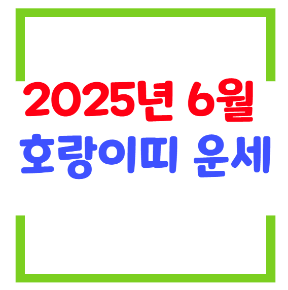 2025년 6월 호랑이띠 생년별 운세