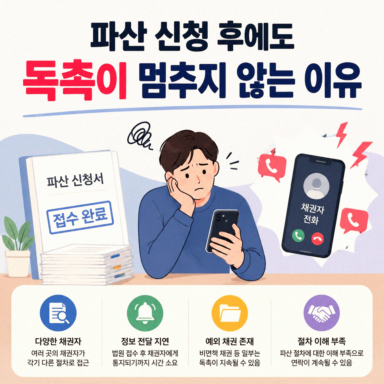 개인파산 신청 중에도 빛 독촉이 계속될까