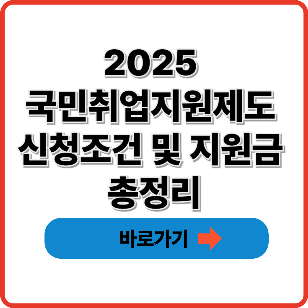 2025 국민취업지원제도 신청조건 및 지원금 총정리