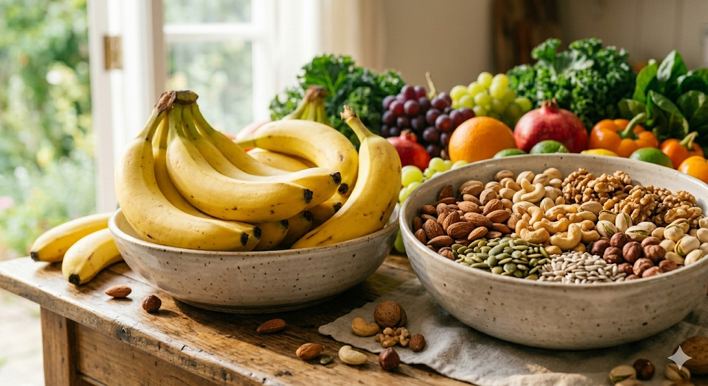 바나나, 견과류, 야채참고사진