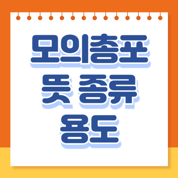 모의총포 뜻 종류 용도