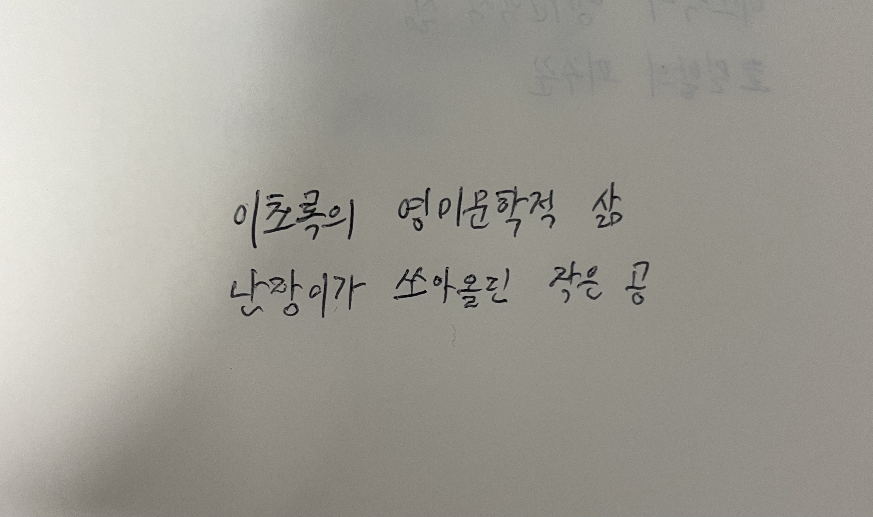 이초록의 영미문학적 삶- 난장이가 쏘아올린 작은 공 조세희 손글씨