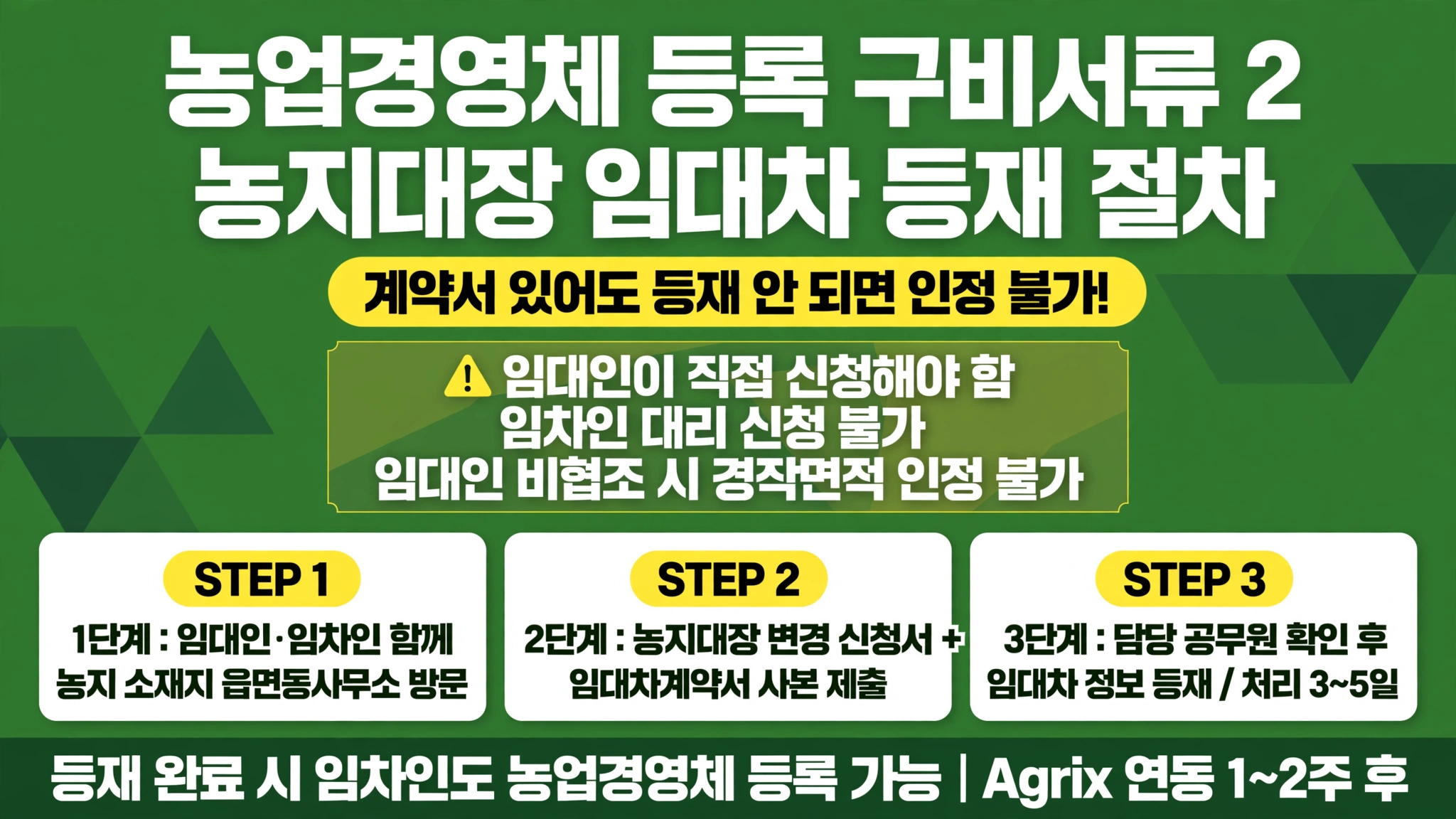 농업경영체 등록 구비서류