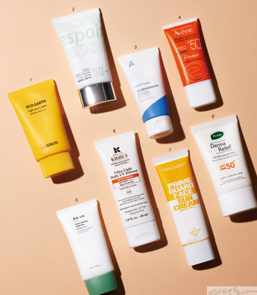 다양한 종류 자외선차단제 사진