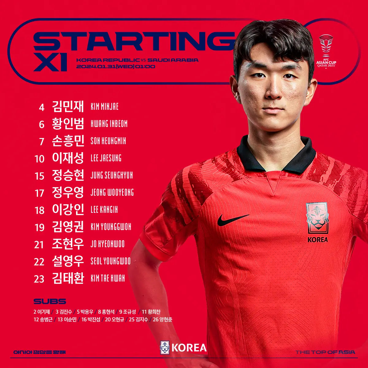 2023-카타르-아시안컵-사우디전-선발-선수