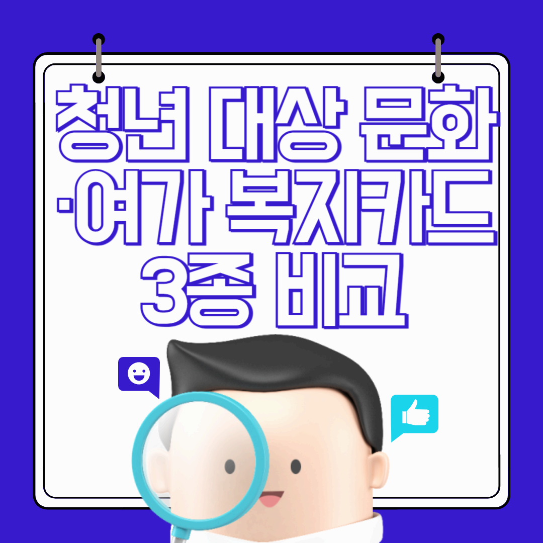 청년 대상 문화·여가 복지카드 3종 비교