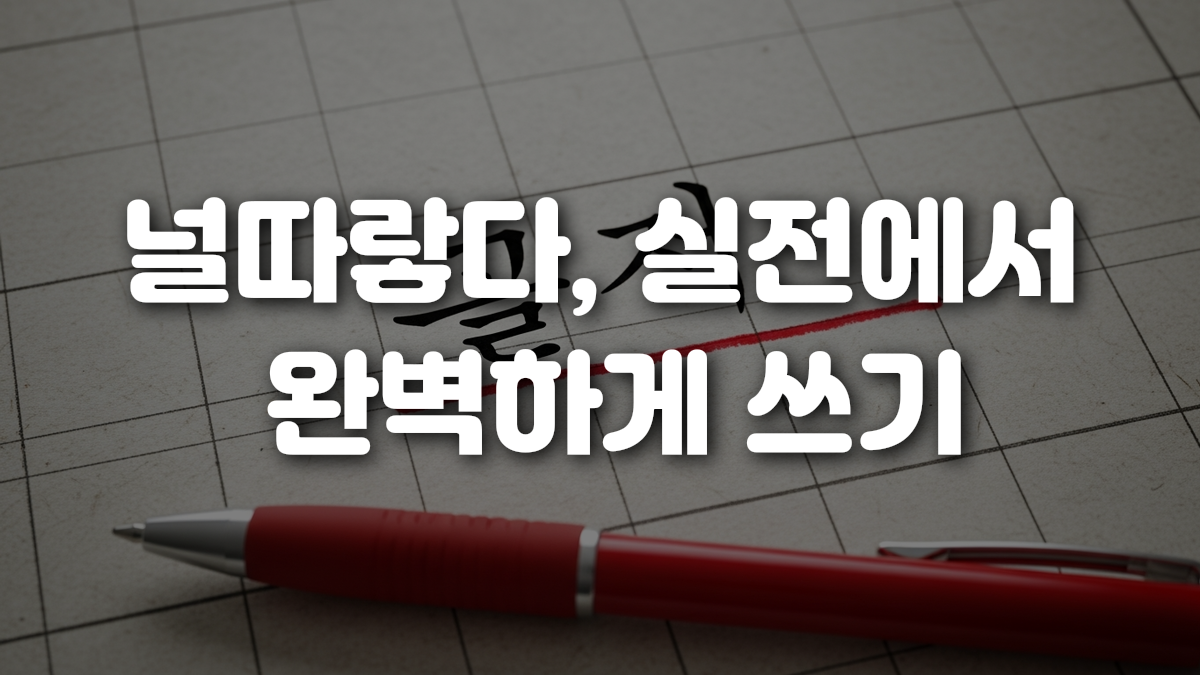 널따랗다 실전에서 완벽하게 쓰기