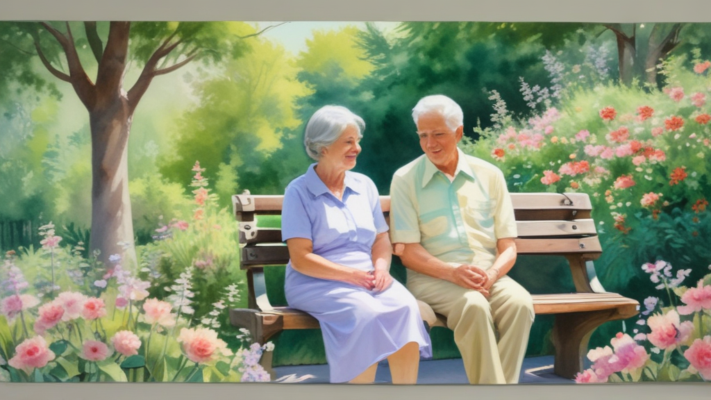 행복해 보이는 노인 부부 그림