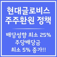 현대글로비스 주주환원정책